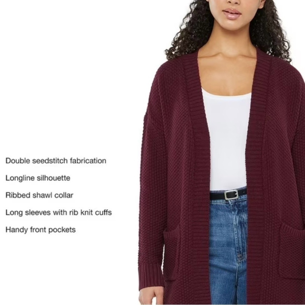 Gap Women's Long Sleeve 100% Cotton Open Cardigan Seed Knit with Pockets 😍 - Picture 4 of 9